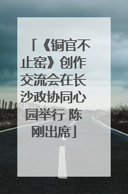 《铜官不止窑》创作交流会在长沙政协同心园举行 陈刚出席