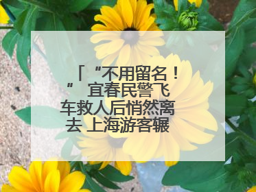 “不用留名！” 宜春民警飞车救人后悄然离去 上海游客辗转六日送锦旗