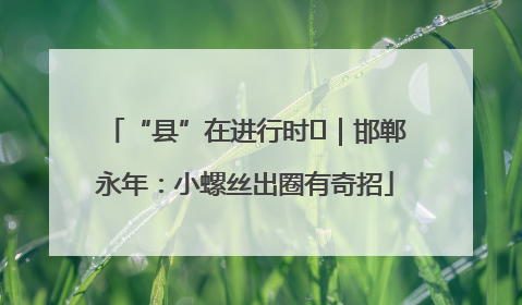 “县”在进行时⑬｜邯郸永年：小螺丝出圈有奇招