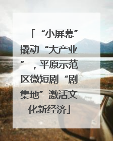 “小屏幕”撬动“大产业”，平原示范区微短剧“剧集地”激活文化新经济
