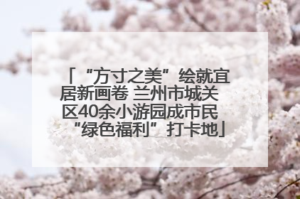 “方寸之美”绘就宜居新画卷 兰州市城关区40余小游园成市民“绿色福利”打卡地