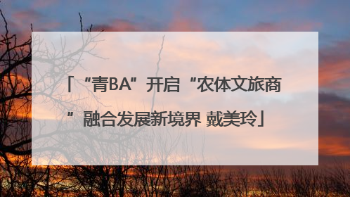 “青BA”开启“农体文旅商”融合发展新境界 戴美玲