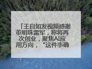 王自如发视频感谢董明珠雷军，称将再次创业，聚焦AI应用方向，“这件事确实来钱快”