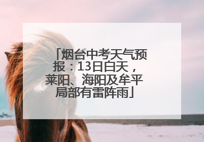 烟台中考天气预报：13日白天，莱阳、海阳及牟平局部有雷阵雨