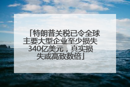 特朗普关税已令全球主要大型企业至少损失340亿美元，真实损失或高致数倍