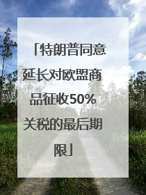 特朗普同意延长对欧盟商品征收50%关税的最后期限