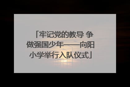 牢记党的教导 争做强国少年——向阳小学举行入队仪式
