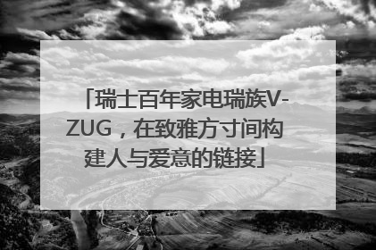 瑞士百年家电瑞族V-ZUG，在致雅方寸间构建人与爱意的链接