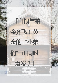 白银与铂金齐飞！黄金的“小弟们”正同时爆发？