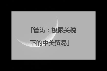 管涛：极限关税下的中美贸易