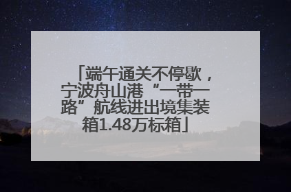 端午通关不停歇，宁波舟山港“一带一路”航线进出境集装箱1.48万标箱
