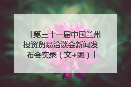 第三十一届中国兰州投资贸易洽谈会新闻发布会实录（文+图）
