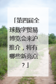 第四届全球数字贸易博览会来沪推介，将有哪些新亮点？
