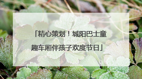 精心策划！城阳巴士童趣车厢伴孩子欢度节日