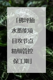 佛坪抽水蓄能项目攻节点精细管控保工期