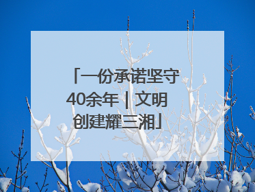 一份承诺坚守40余年｜文明创建耀三湘
