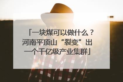 一块煤可以做什么？河南平顶山“裂变”出一个千亿级产业集群