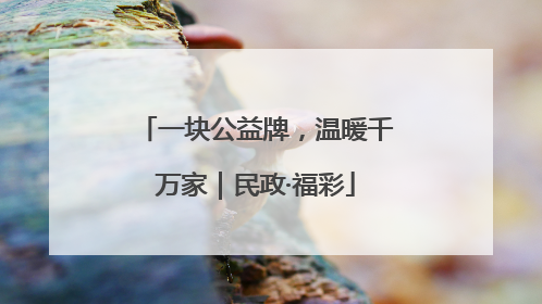 一块公益牌，温暖千万家｜民政·福彩