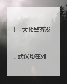 三大预警齐发，武汉均在列