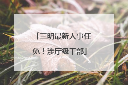 三明最新人事任免！涉厅级干部