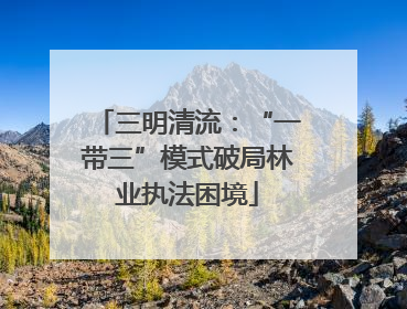 三明清流：“一带三”模式破局林业执法困境