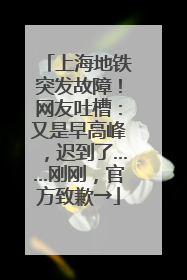 上海地铁突发故障！网友吐槽：又是早高峰，迟到了……刚刚，官方致歉→