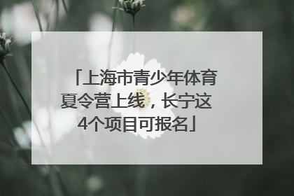 上海市青少年体育夏令营上线，长宁这4个项目可报名
