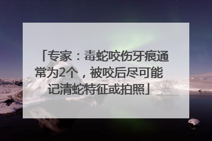 专家：毒蛇咬伤牙痕通常为2个，被咬后尽可能记清蛇特征或拍照