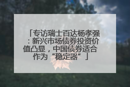 专访瑞士百达杨孝强：新兴市场债券投资价值凸显，中国债券适合作为“稳定器”