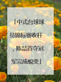 中式台球球员锦标赛收杆，陈喆首夺冠军完成蜕变