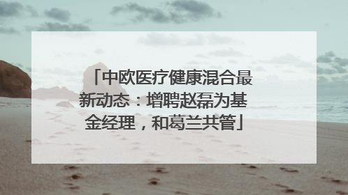 中欧医疗健康混合最新动态：增聘赵磊为基金经理，和葛兰共管
