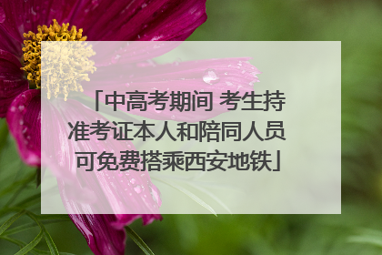 中高考期间 考生持准考证本人和陪同人员可免费搭乘西安地铁