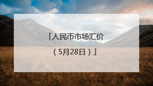 人民币市场汇价（5月28日）