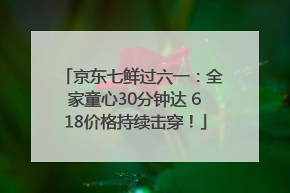 京东七鲜过六一：全家童心30分钟达 618价格持续击穿！
