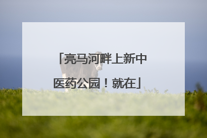 亮马河畔上新中医药公园！就在