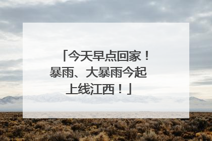 今天早点回家！暴雨、大暴雨今起上线江西！