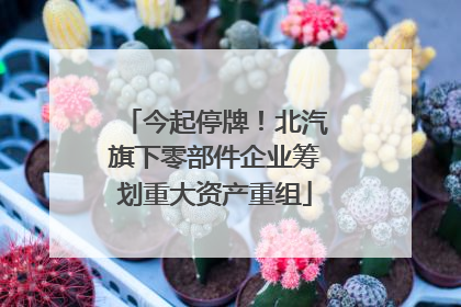 今起停牌！北汽旗下零部件企业筹划重大资产重组