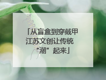 从盲盒到穿戴甲 江苏文创让传统“潮”起来