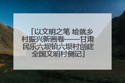 以文明之笔 绘就乡村振兴新画卷——甘肃民乐六坝镇六坝村创建全国文明村侧记