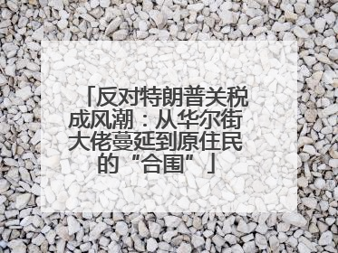 反对特朗普关税成风潮：从华尔街大佬蔓延到原住民的“合围”