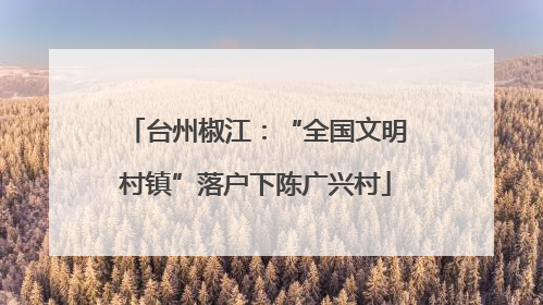 台州椒江：“全国文明村镇”落户下陈广兴村