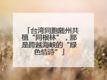 台湾同胞随州共植“同根林”，那是跨越海峡的“绿色情诗”