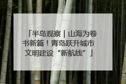 半岛观察｜山海为卷书新篇！青岛跃升城市文明建设“新航线”