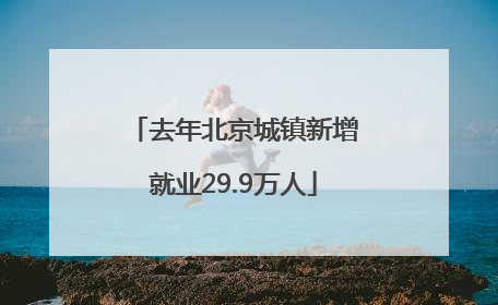 去年北京城镇新增就业29.9万人