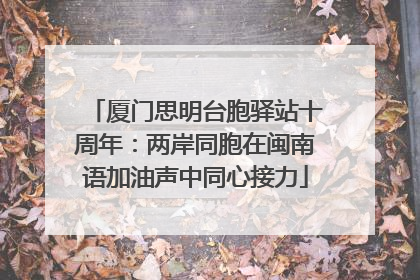 厦门思明台胞驿站十周年：两岸同胞在闽南语加油声中同心接力