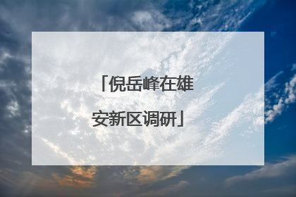 倪岳峰在雄安新区调研