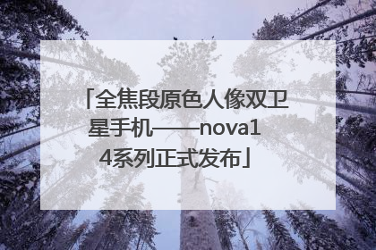 全焦段原色人像双卫星手机——nova14系列正式发布