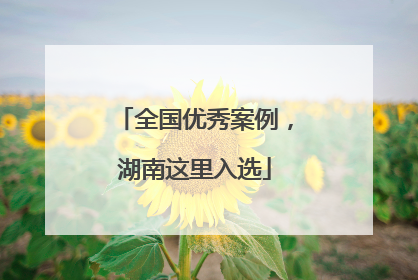 全国优秀案例，湖南这里入选