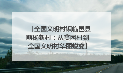 全国文明村镇临邑县前杨新村：从贫困村到全国文明村华丽蜕变