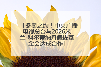 冬奥之约！中央广播电视总台与2026米兰-科尔蒂纳丹佩佐基金会达成合作
